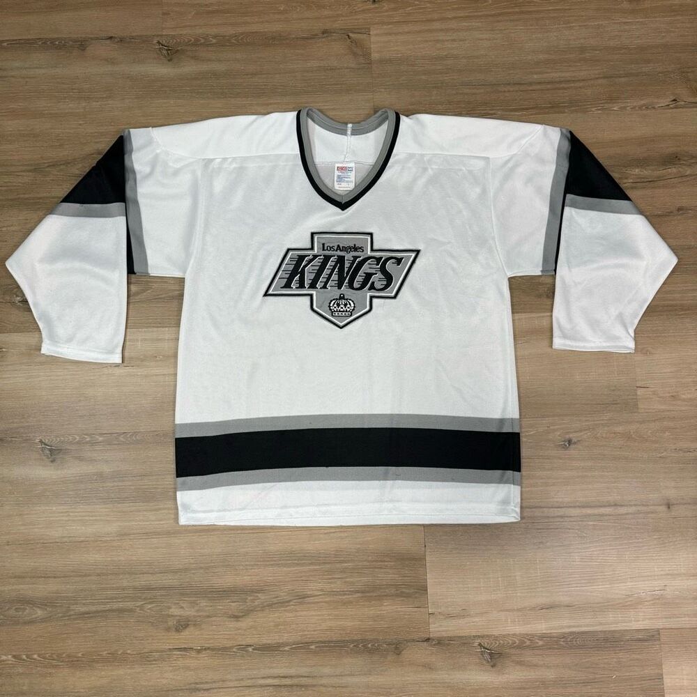 Vintage Los Angeles Kings CCM Home Hockey Jersey White Size Men's L Retro